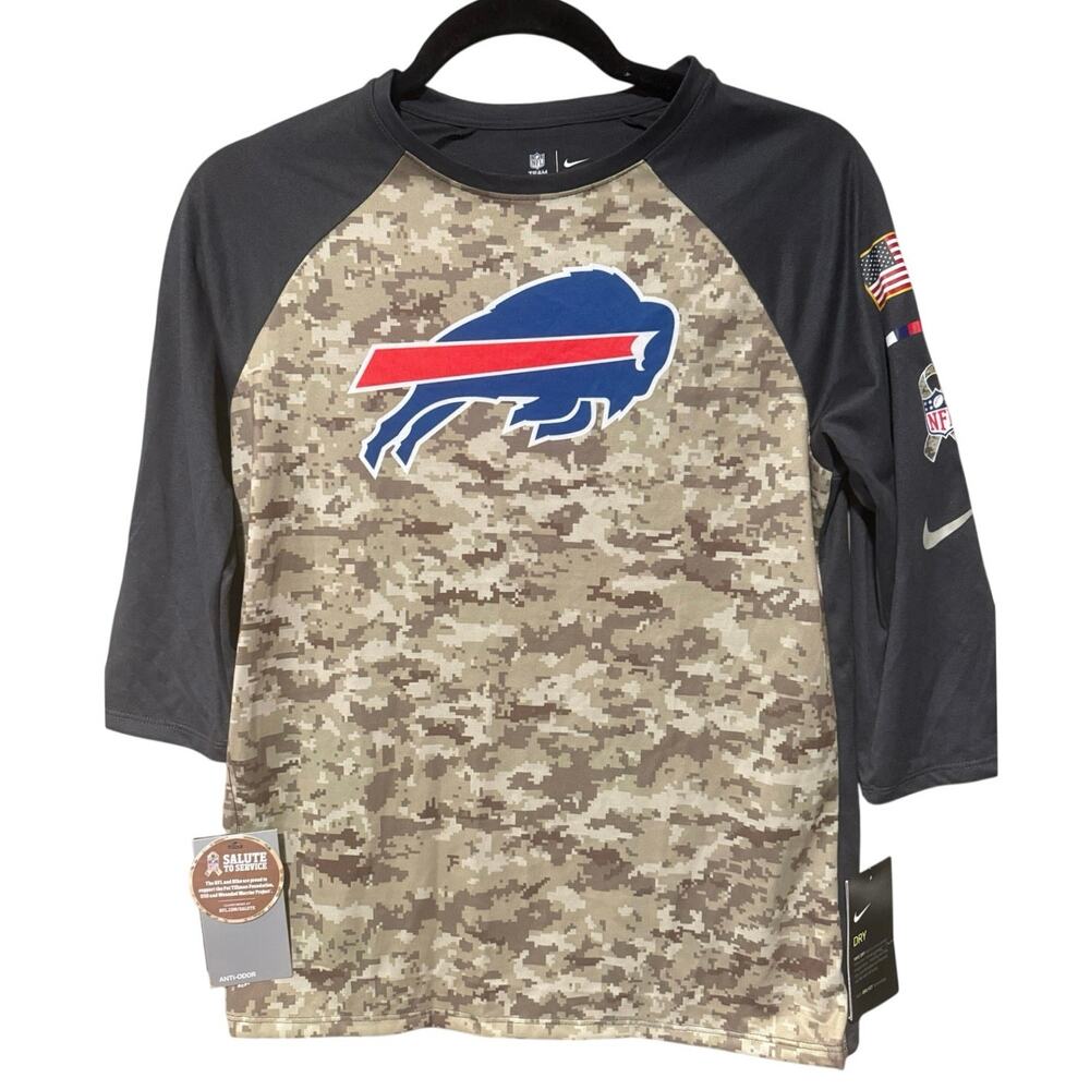 Buffalo Bills camo Salute 3/4 shirt NWT sz M